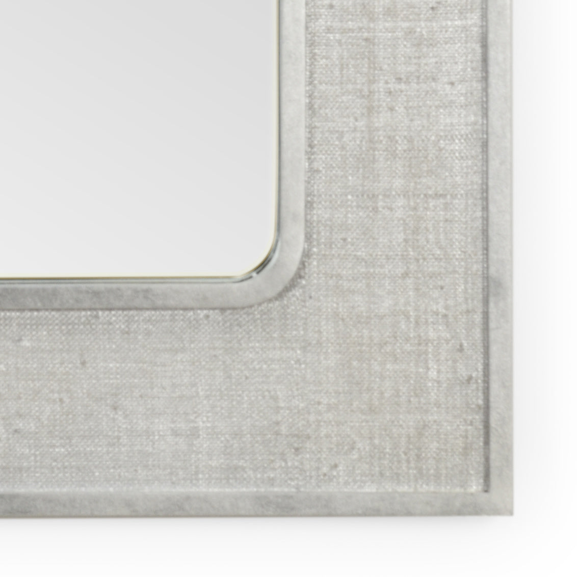 Yangon Mirror - Silver in 46 / Raffia - Chelsea House