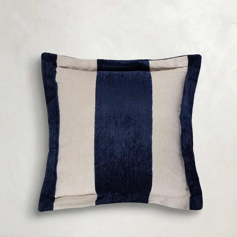 Wide Stripe Chenille Navy Poly 22x22