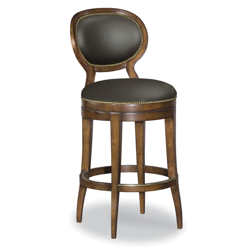 Oval Back Armless Swivel Bar Stool