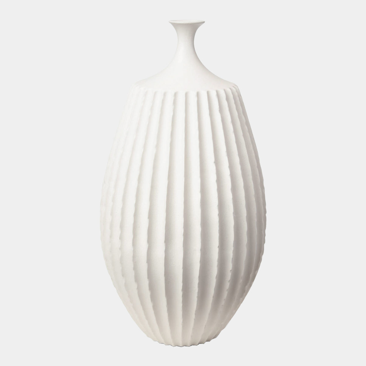 Sawtooth Vase-Rustic White-Med