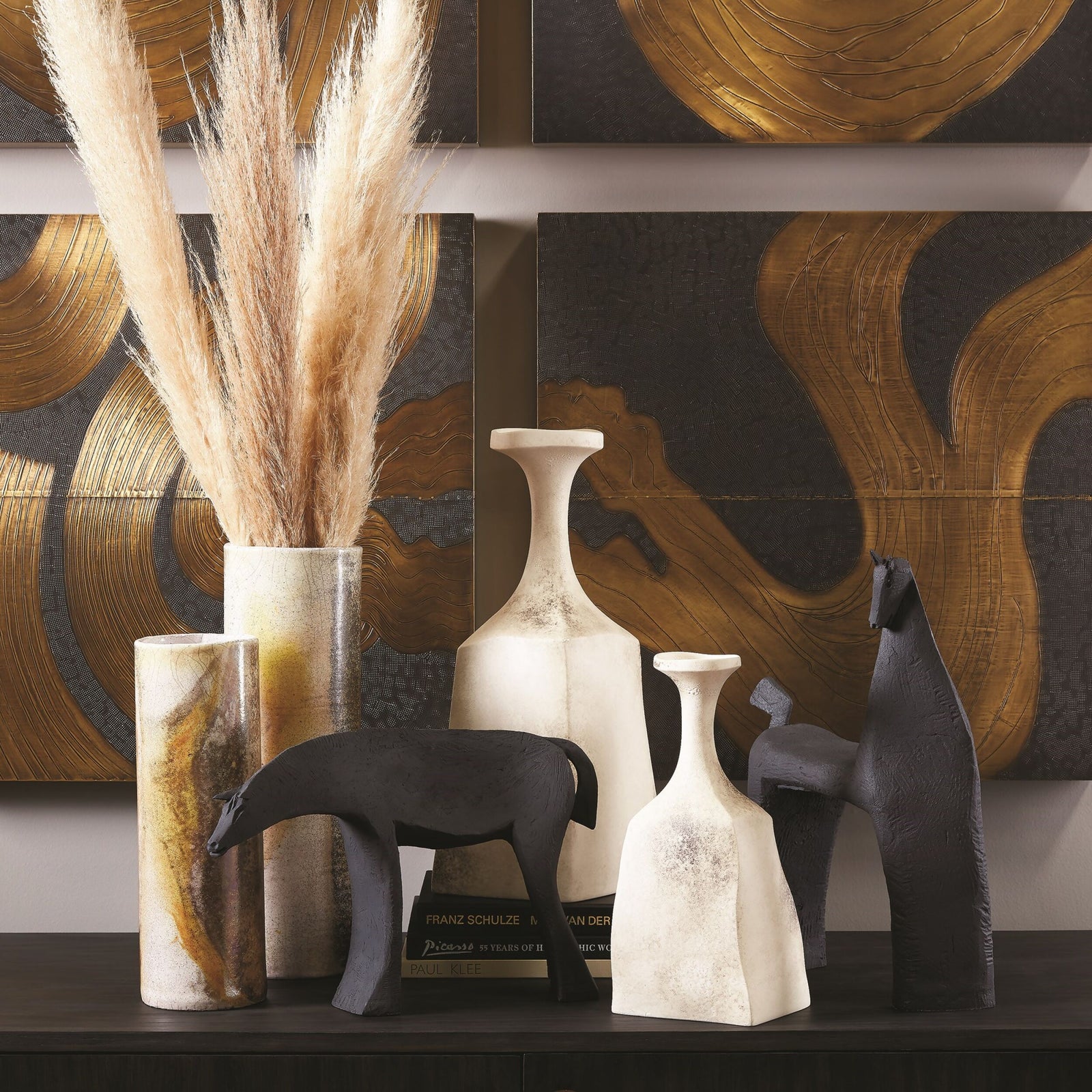 Golden Raku Vase-Sm
