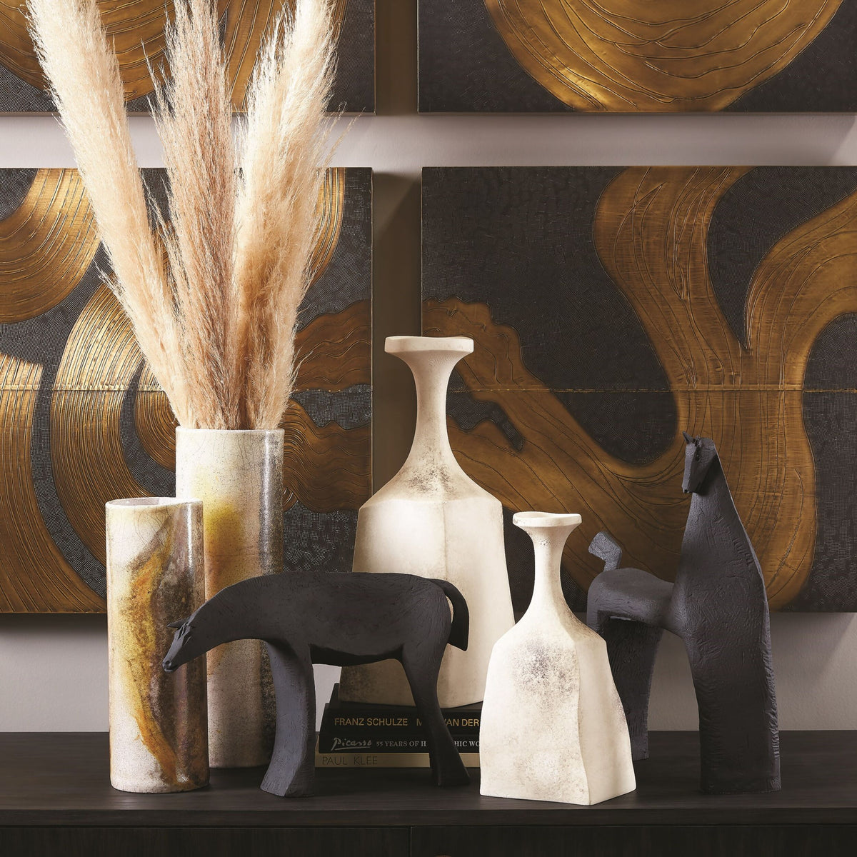 Golden Raku Vase-Sm