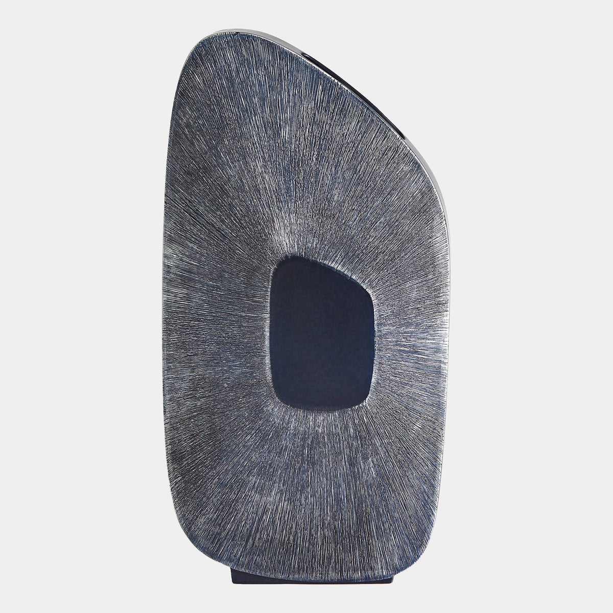 Offset Square Scratch Vase-Ink-Tall