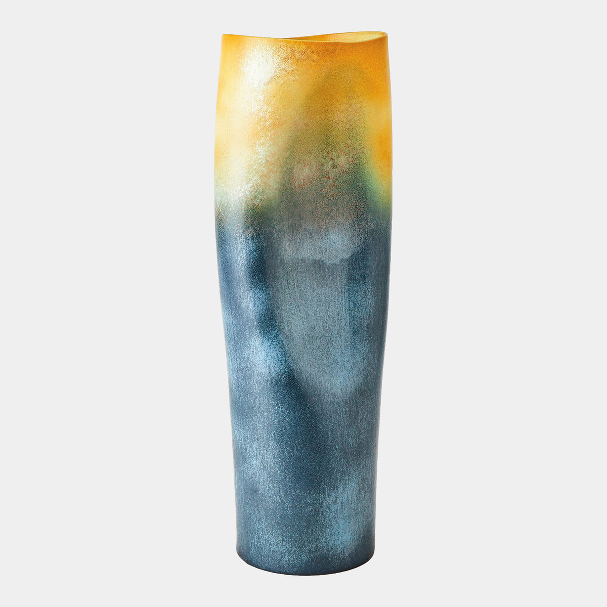 Indent Vase-Gray/Yellow-Lg