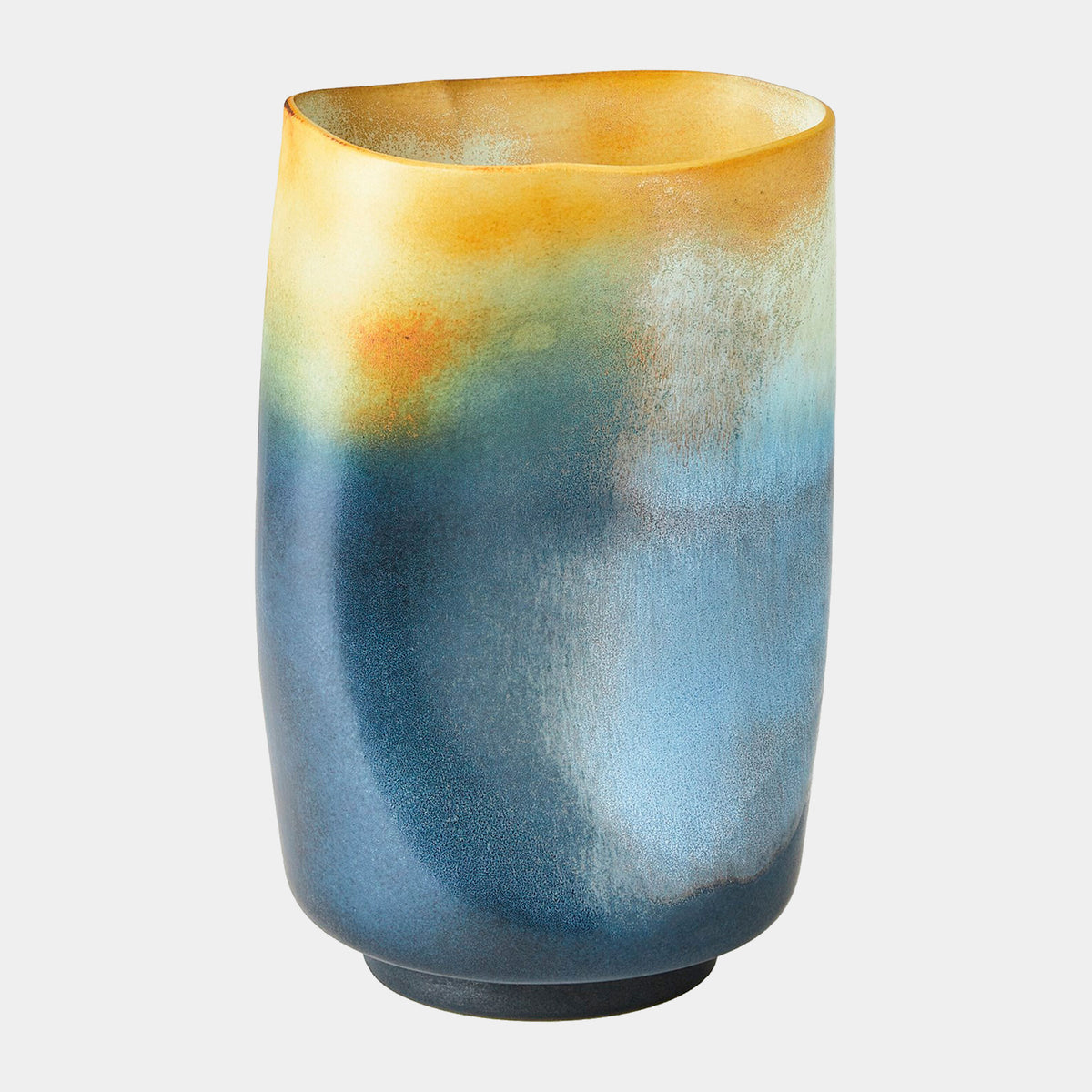 Indent Vase-Gray/Yellow-Sm