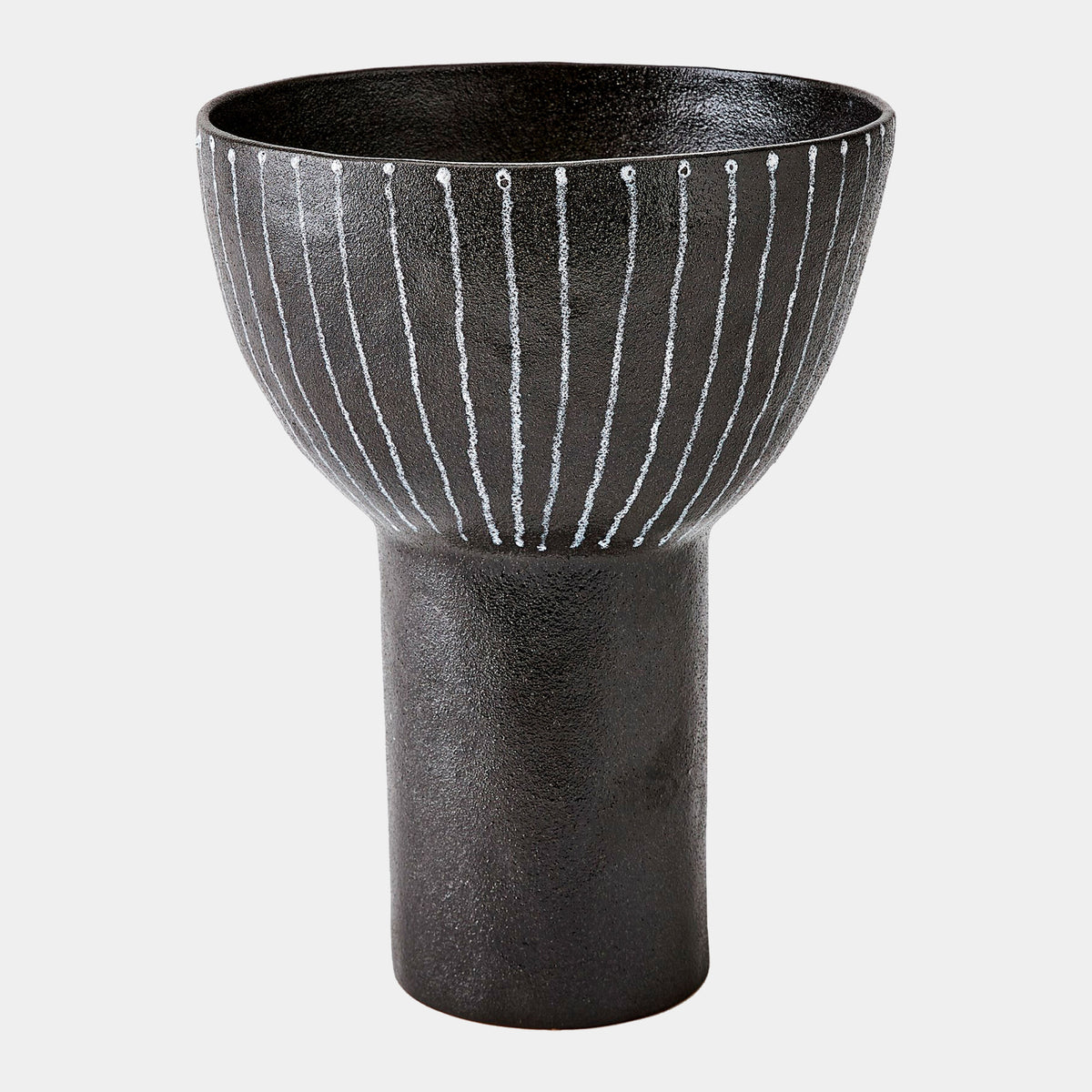 Cinder Footed Bowl-Striped-Lg