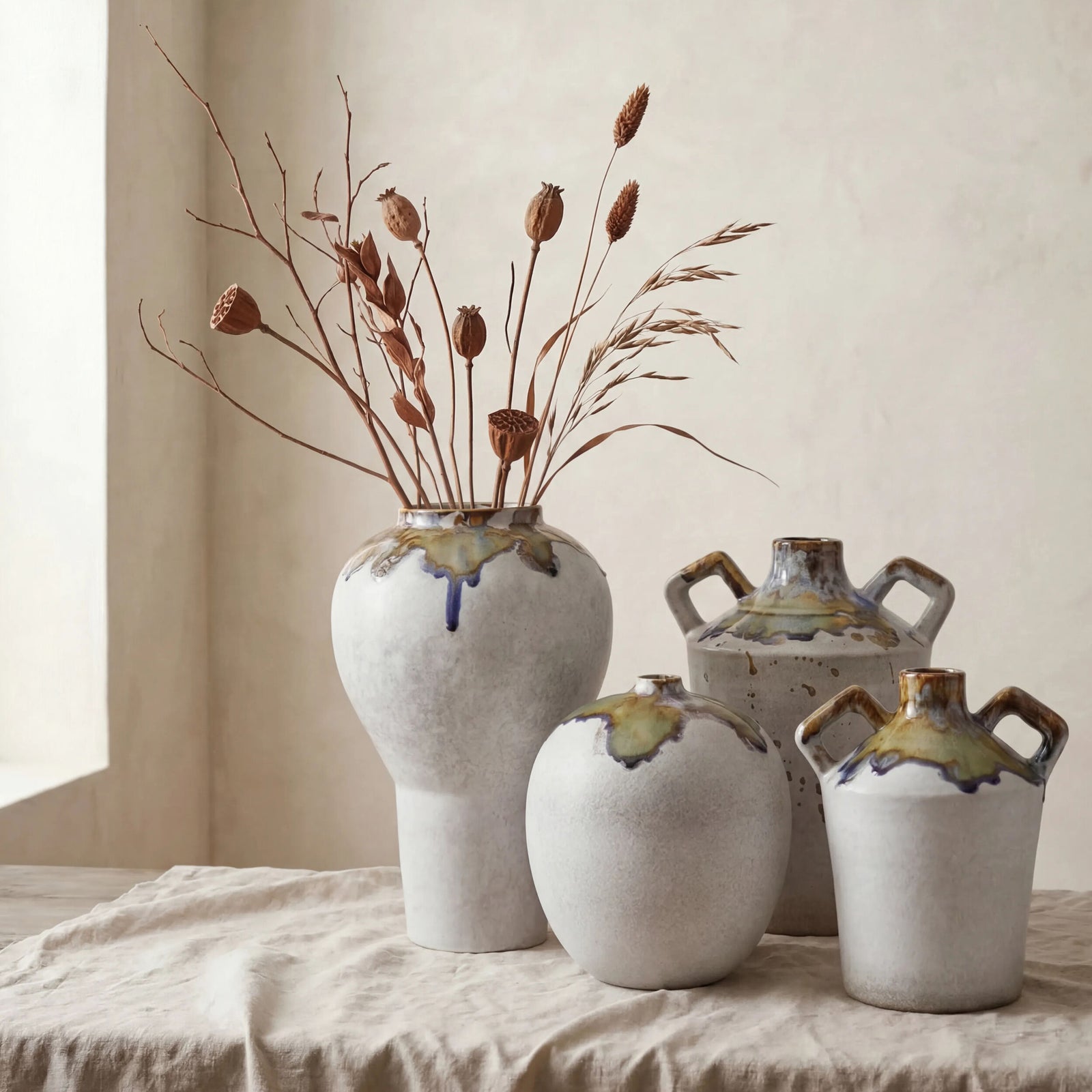 Volcan Vase-Gray/Reactive Green