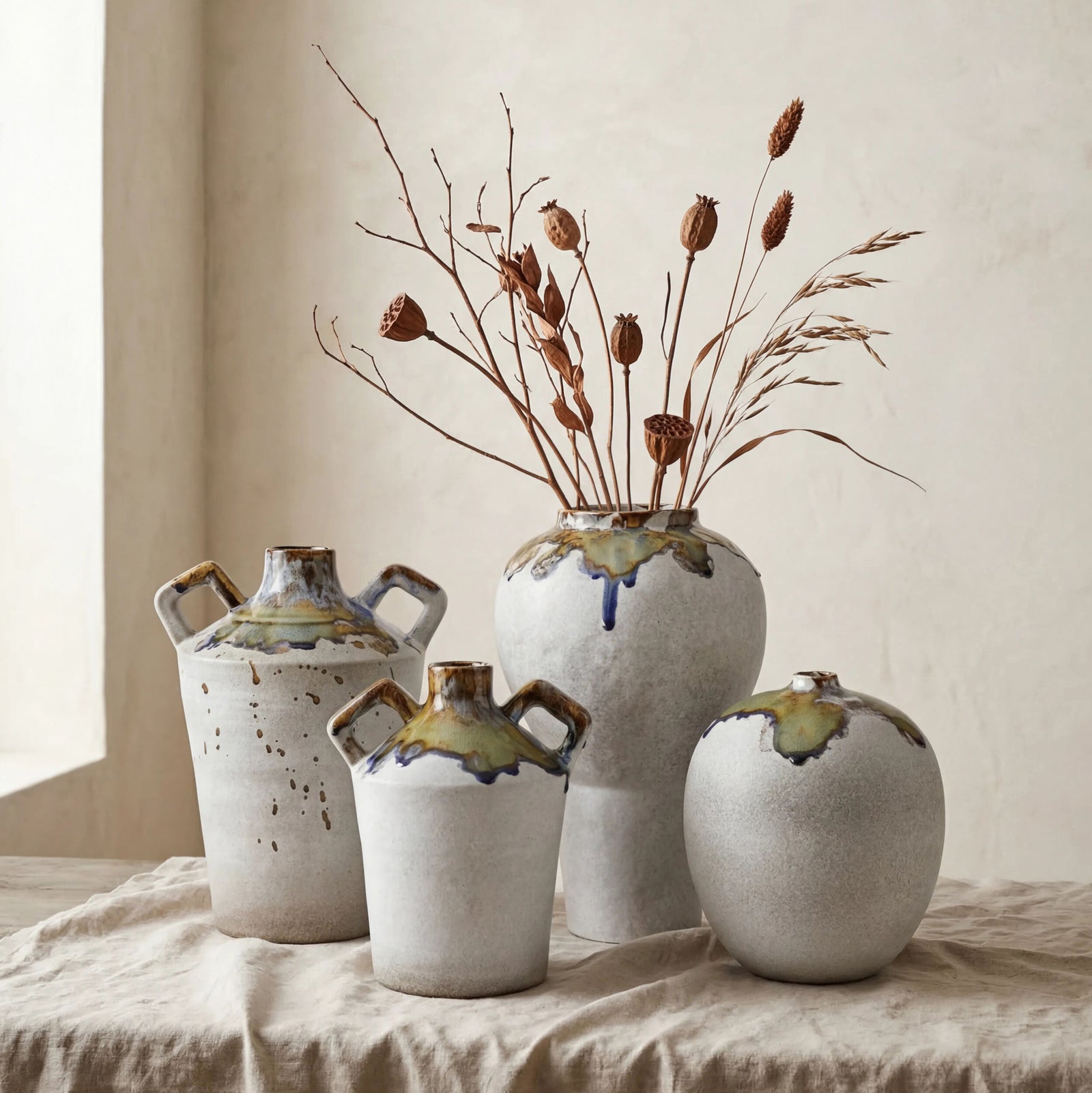 Volcan Vase-Gray/Reactive Green