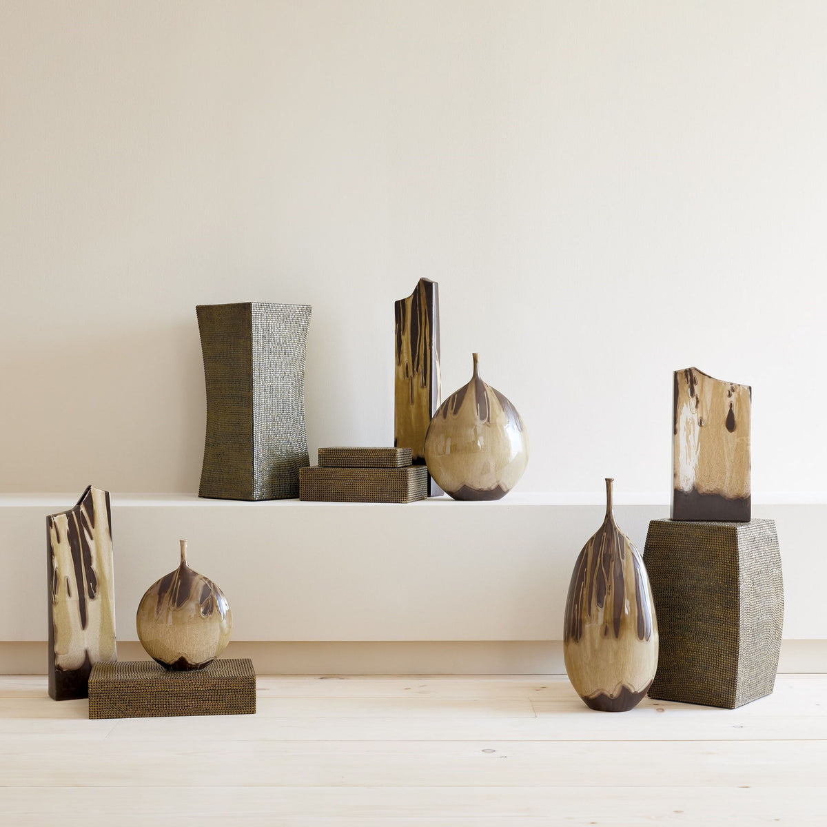 Caspian Column Splash Vase-Umber-Sm