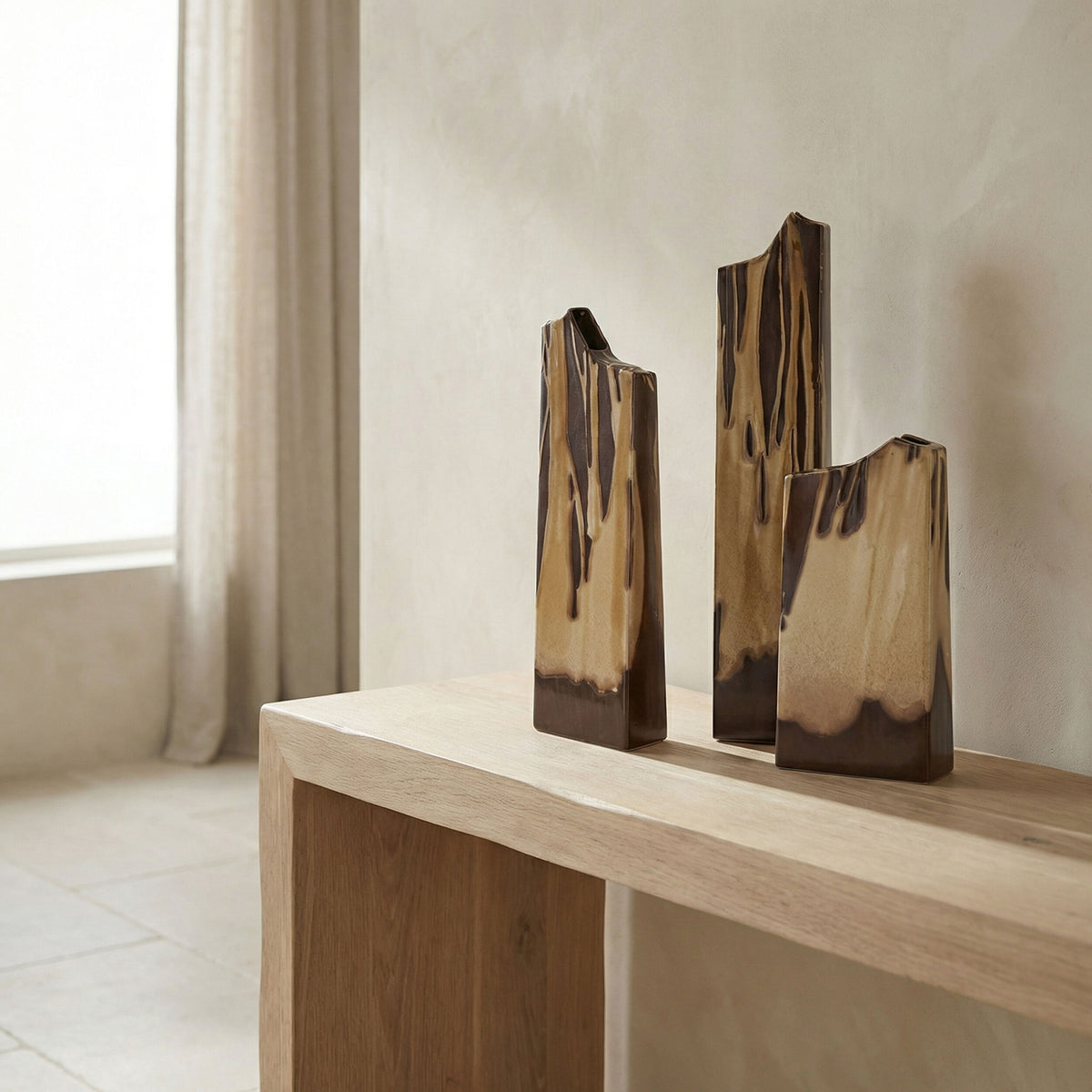 Caspian Column Splash Vase-Umber-Sm