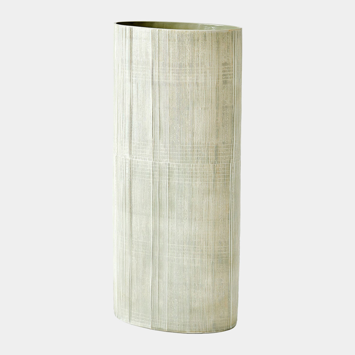 Cross Hatch Vase-Celery-Lg