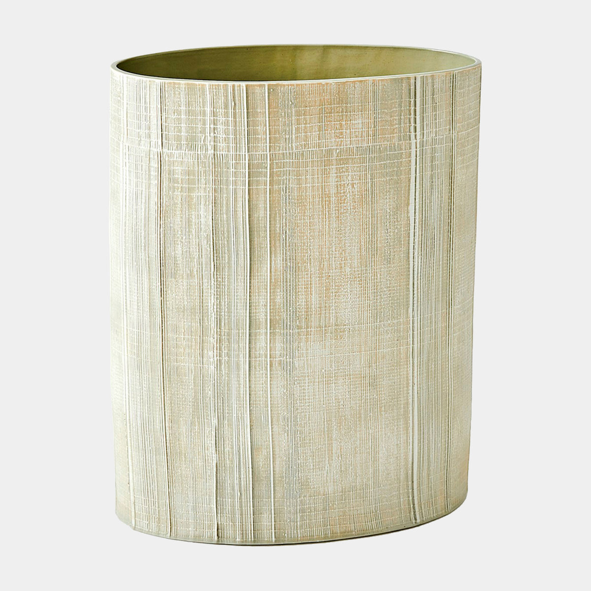 Cross Hatch Vase-Celery-Med