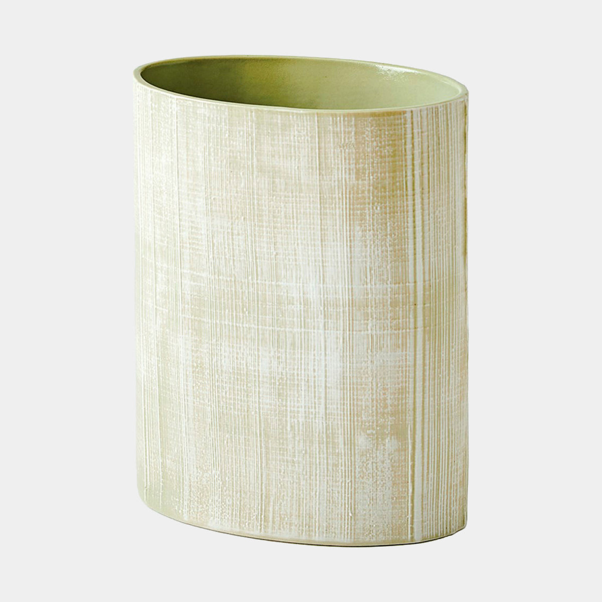 Cross Hatch Vase-Celery-Sm