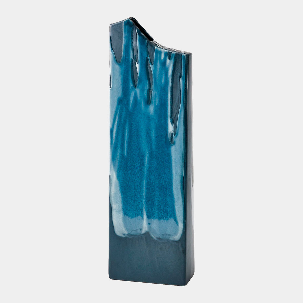 Caspian Column Splash Vase-Reactive Blue-Med