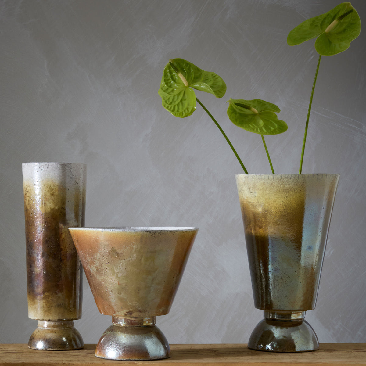 Trophy Vase-Iridescent-Squat
