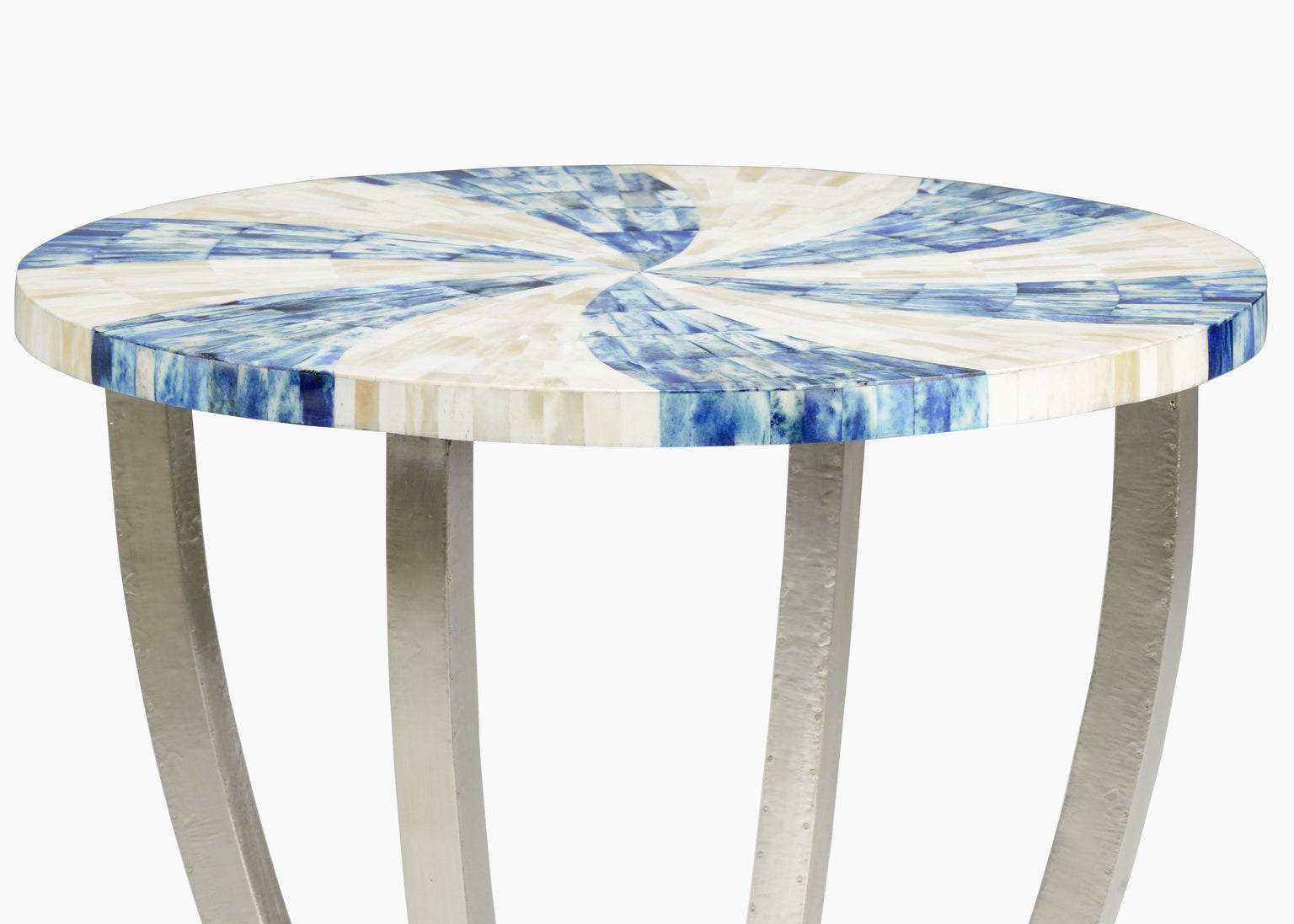 Blue Swirl Side Table in 24.5 / Wood - Chelsea House