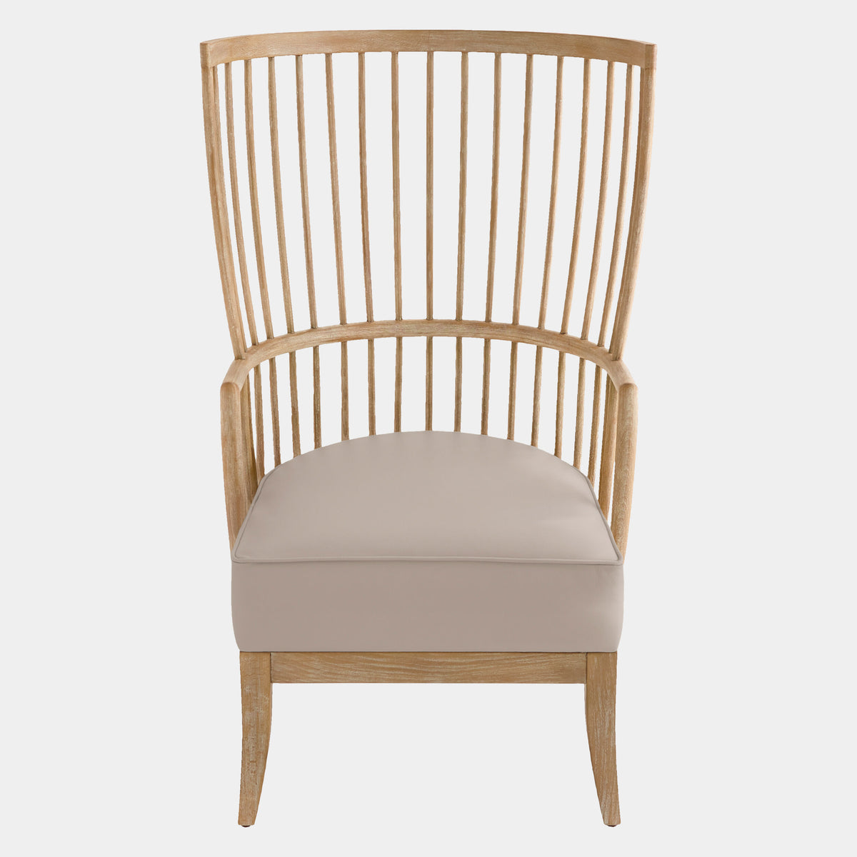Spindle Wing Chair-Gray Leather