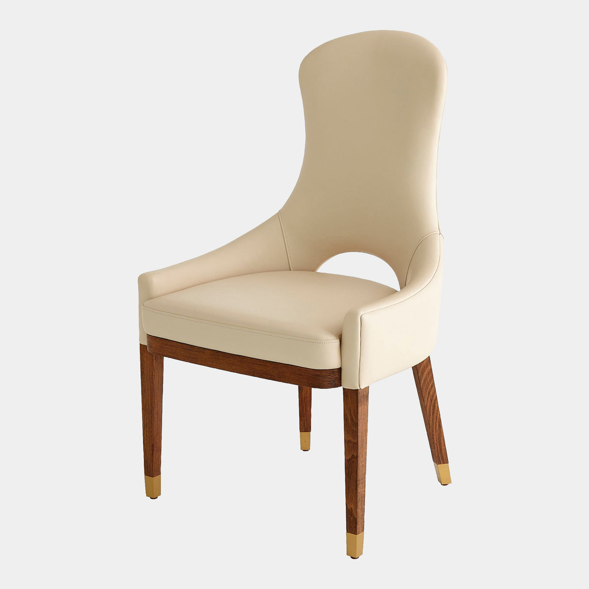 Nola Dining Chair-Ivory Leather