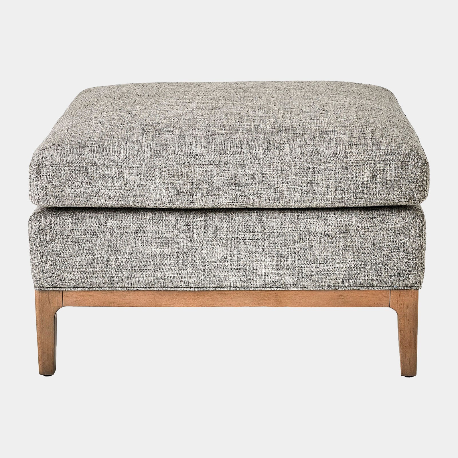 Laguna Ottoman-Gray Wood-Muslin