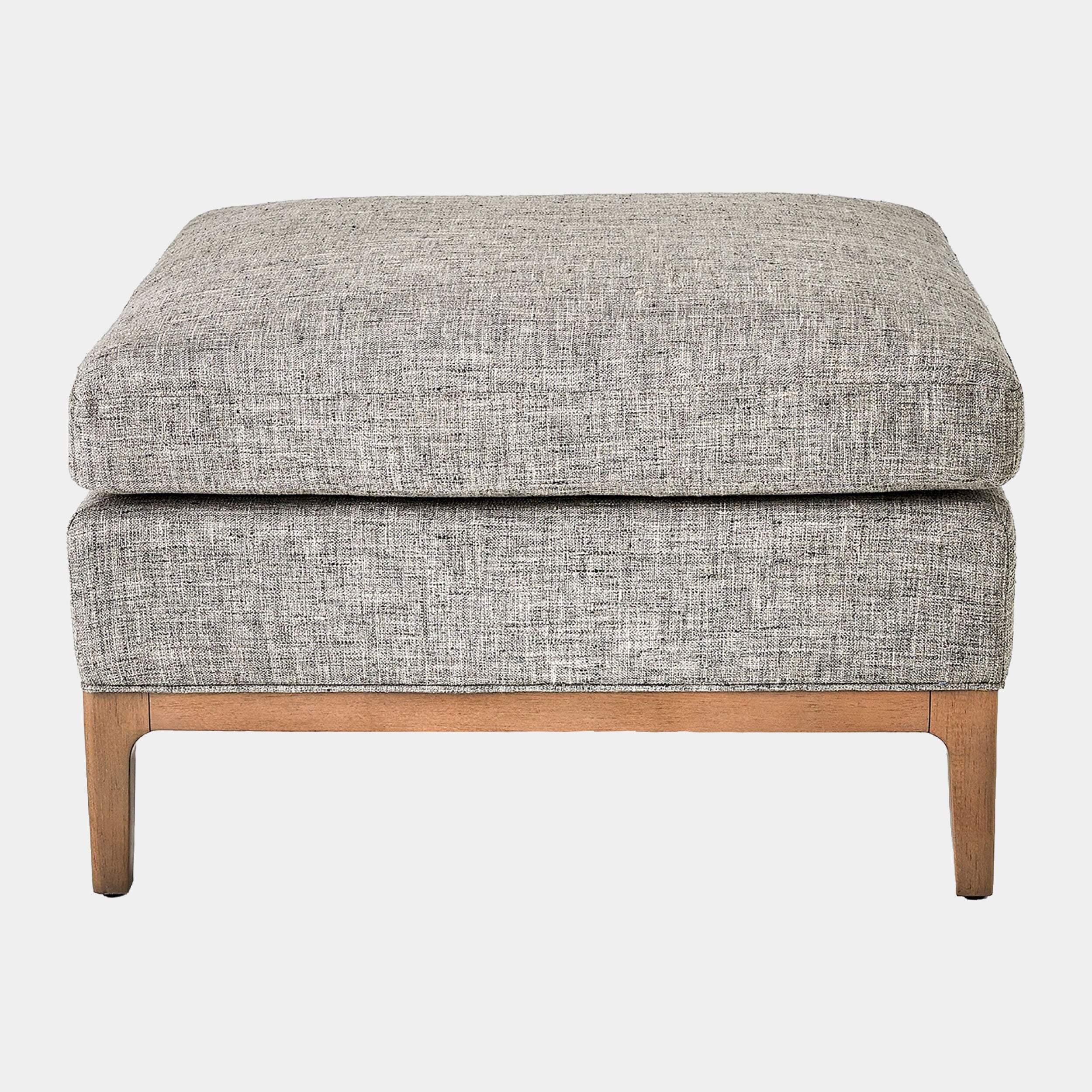 Laguna Ottoman-Gray Wood-Muslin