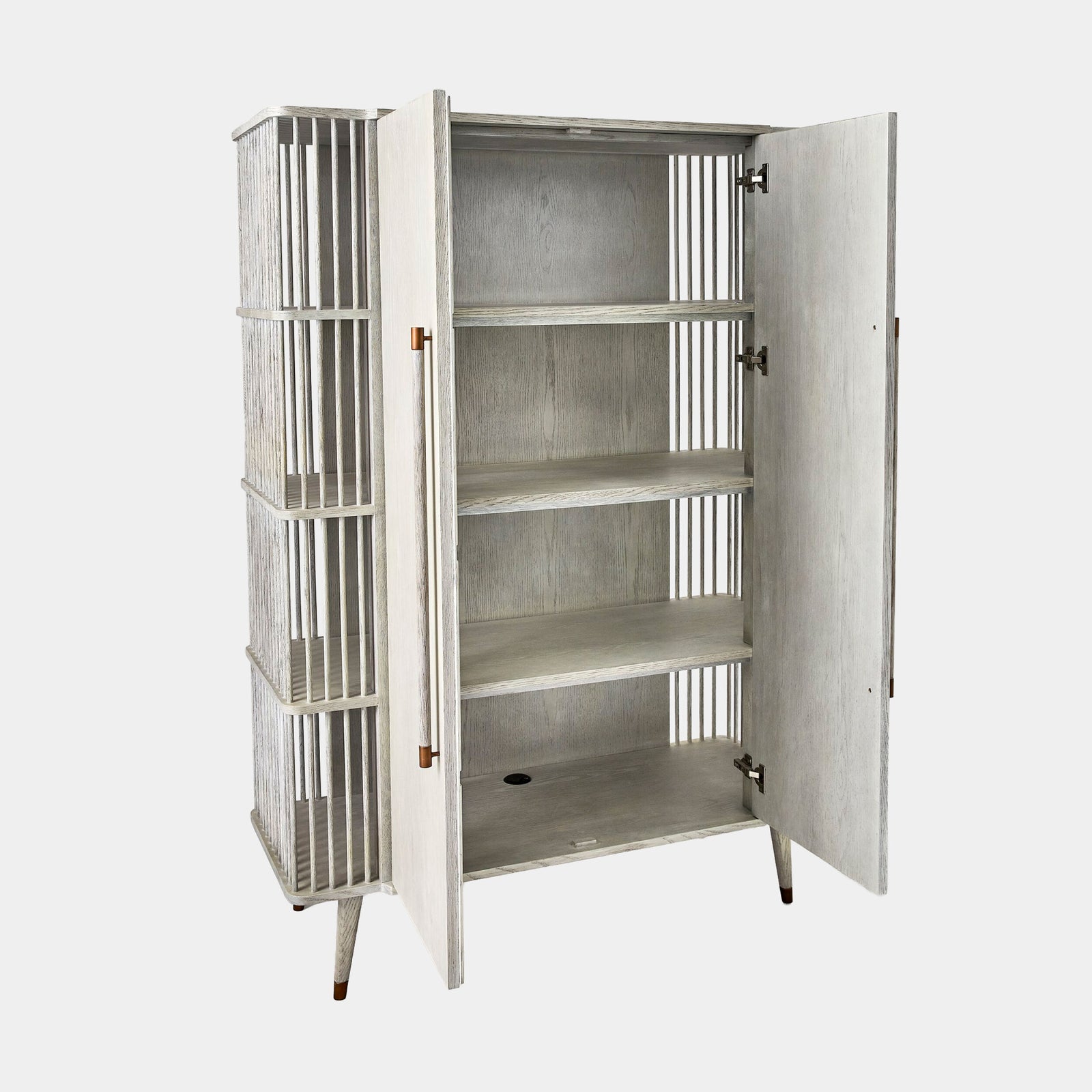 Arbor Tall Cabinet-Whitewashed Finish