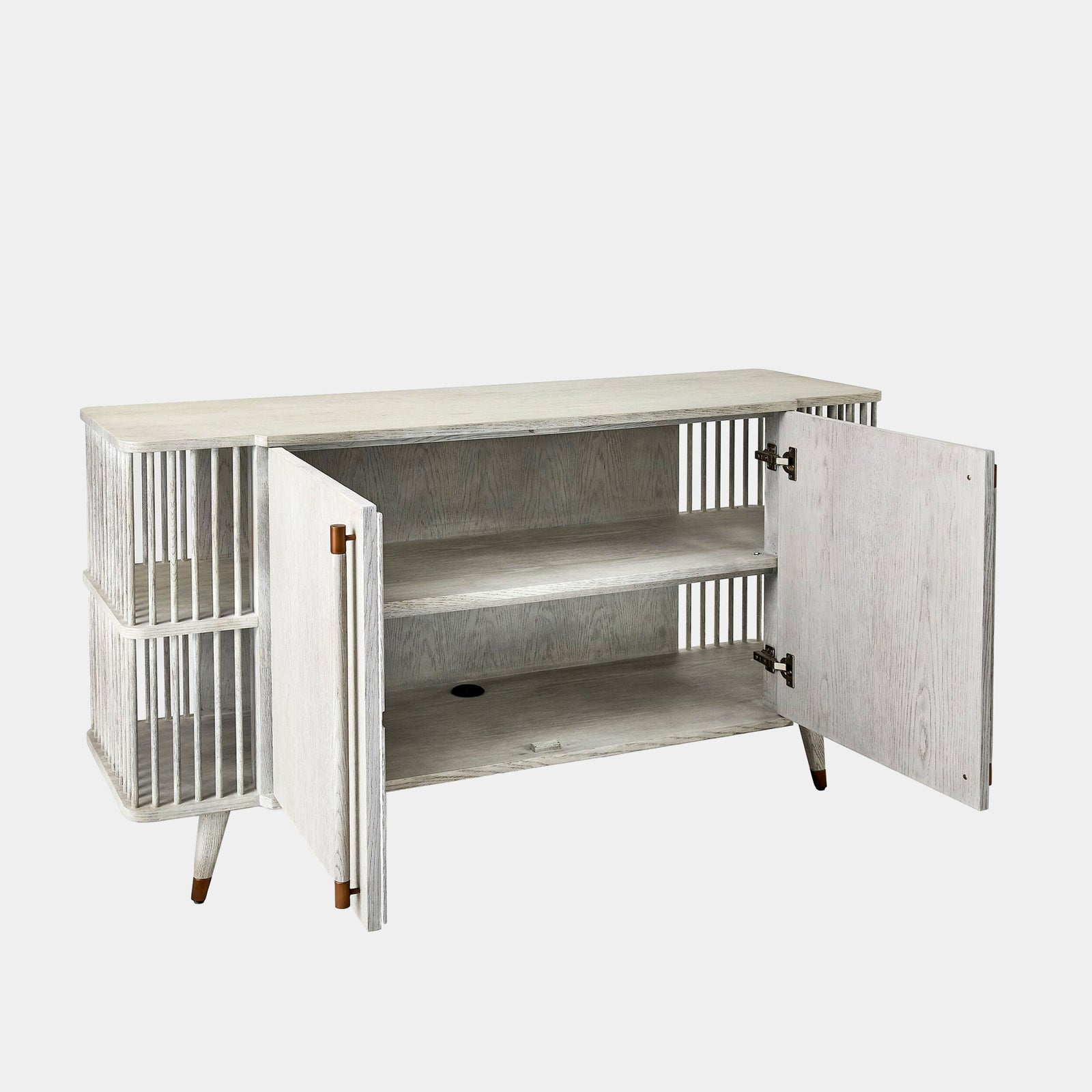 Arbor Media Cabinet-Whitewashed Finish