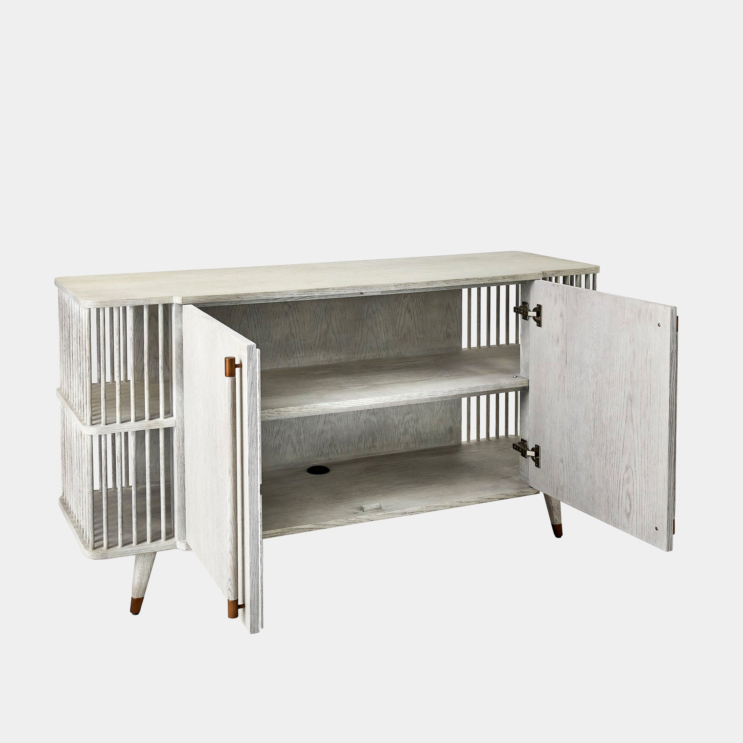 Arbor Media Cabinet-Whitewashed Finish