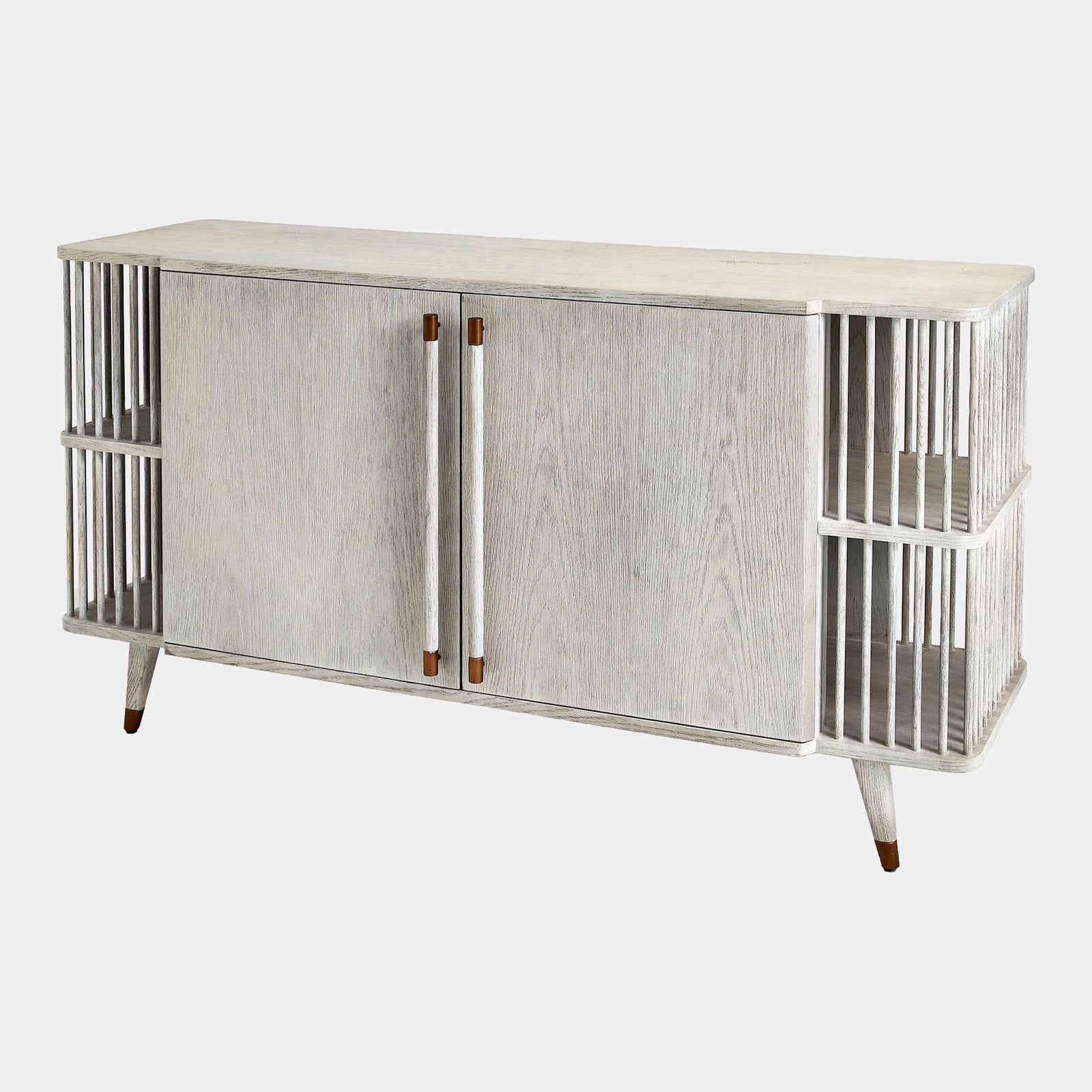 Arbor Media Cabinet-Whitewashed Finish