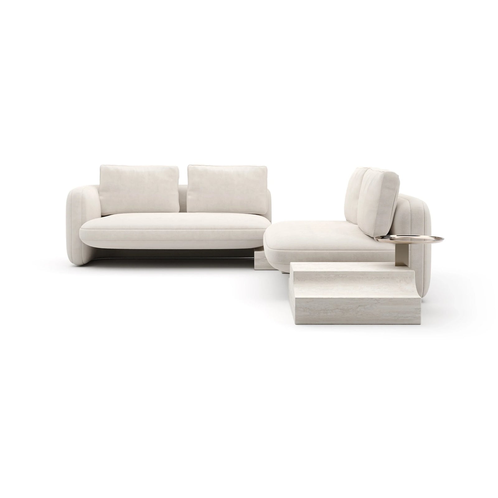 Overlap Wedge Sectional Ecru
