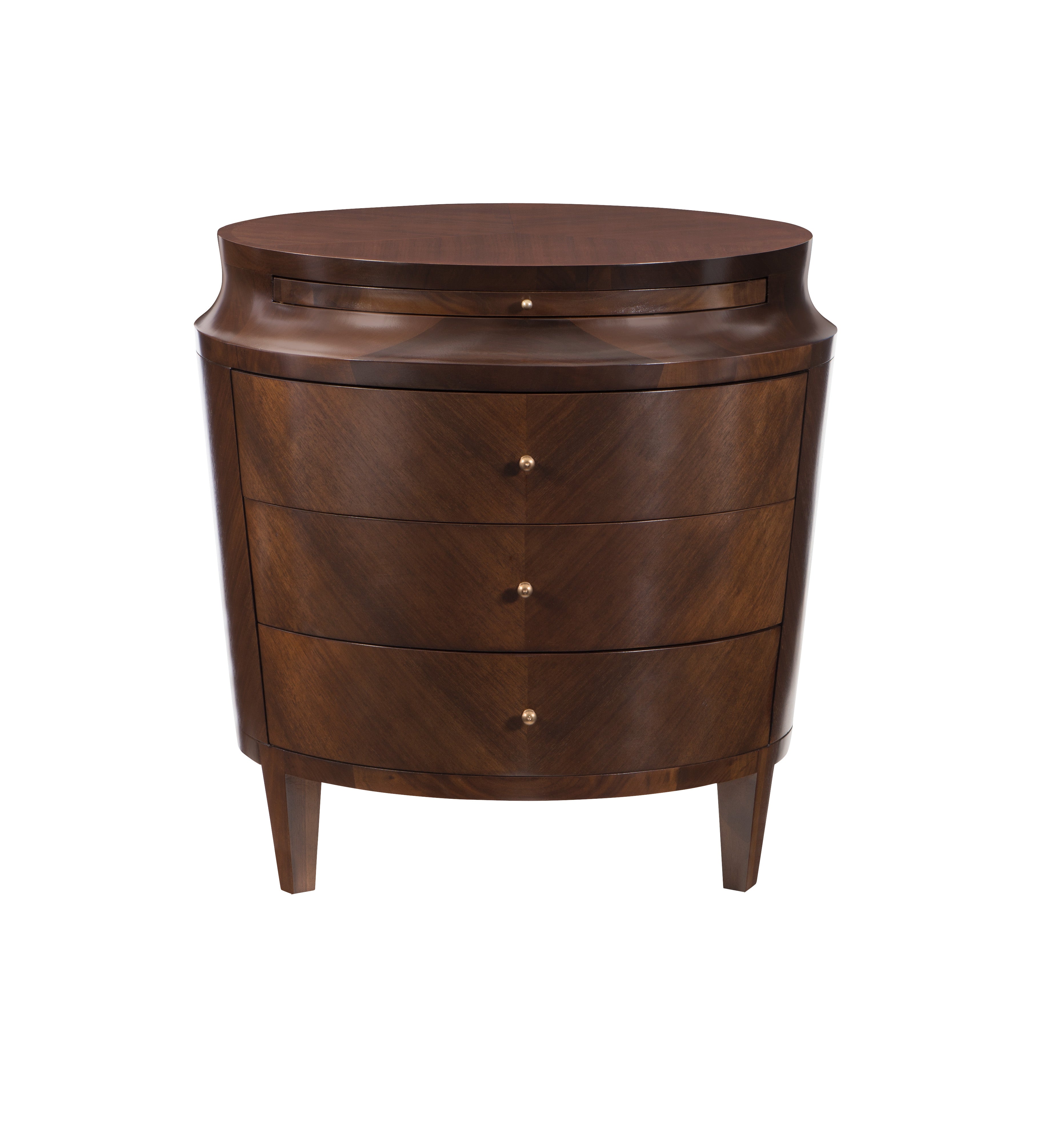 SCALLOPED SIDE TABLE / NIGHTSTAND in Walnut Veneers, Walnut Solids - Hickory Chair