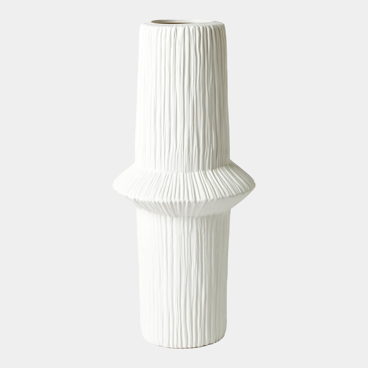 Ascending Ring Vase-Matte White-Mid