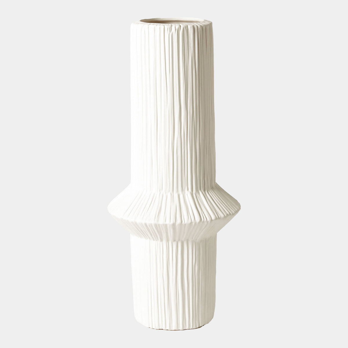 Ascending Ring Vase-Matte White-Low