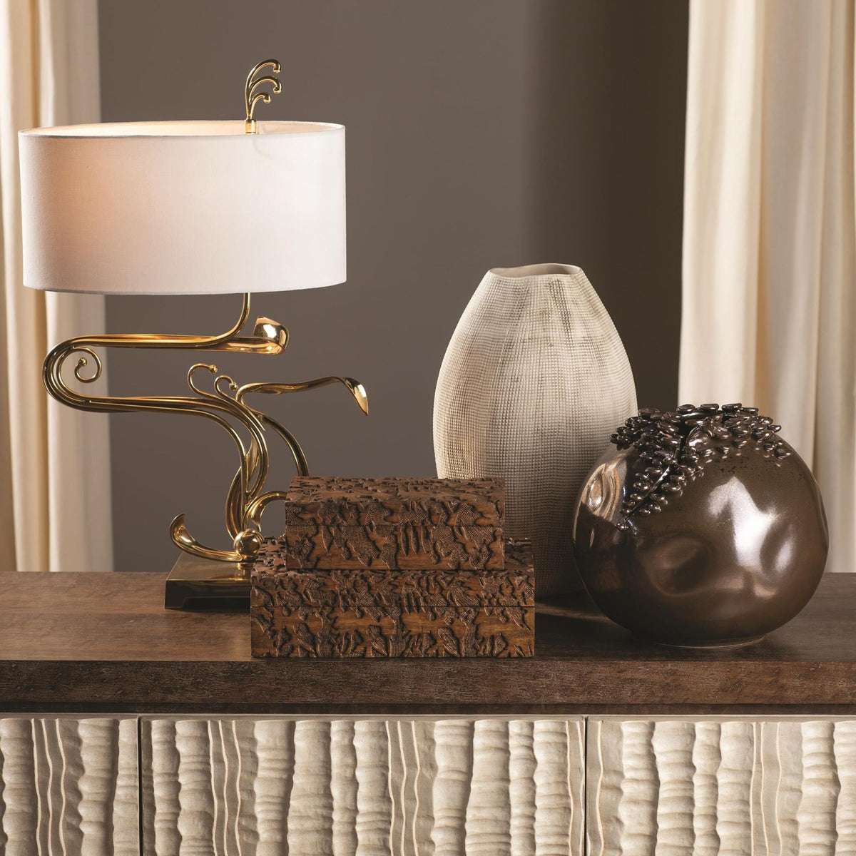 Cascading Reef Vase-Reactive Bronze-Short
