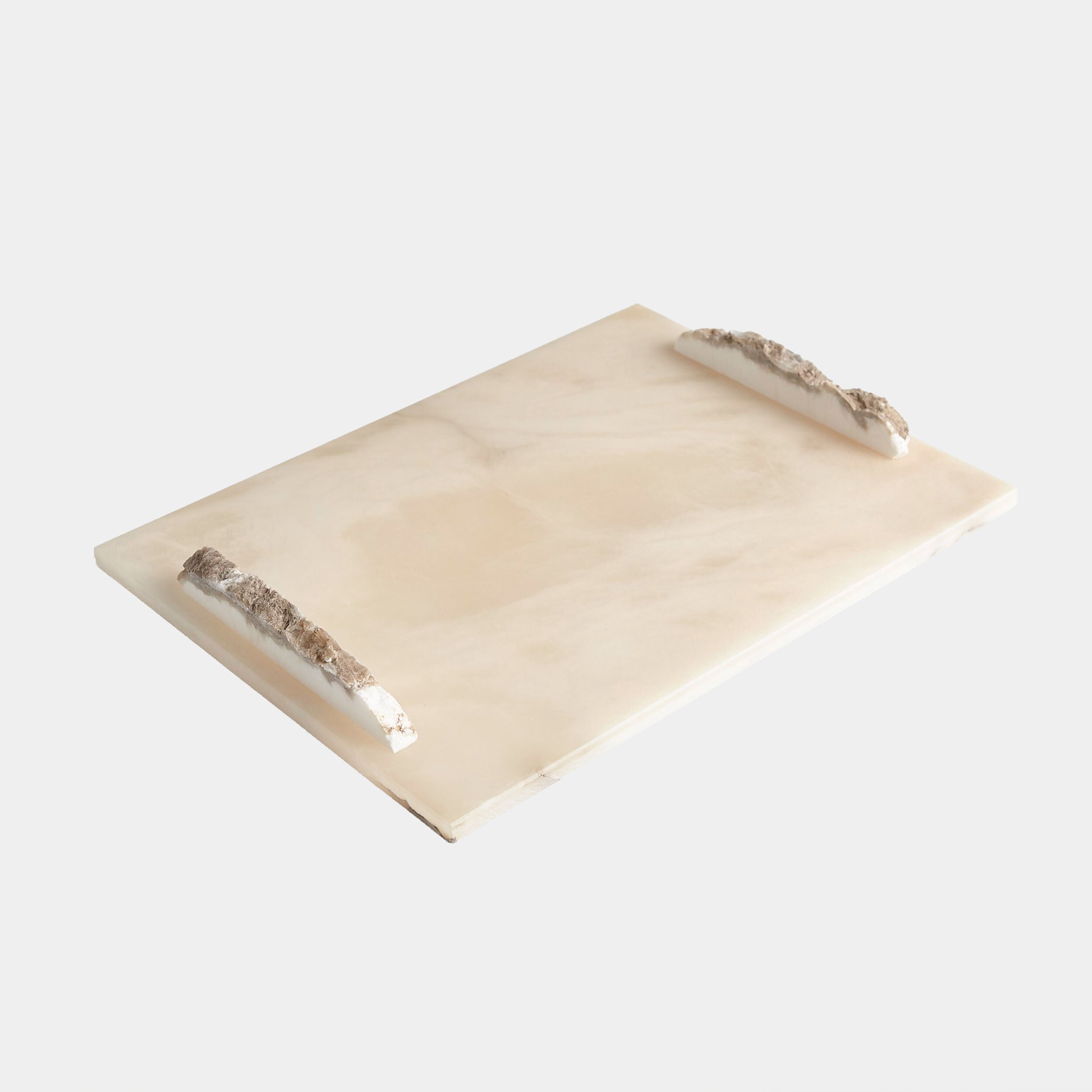 Roccia Alabaster Rectangle Tray w/Handles