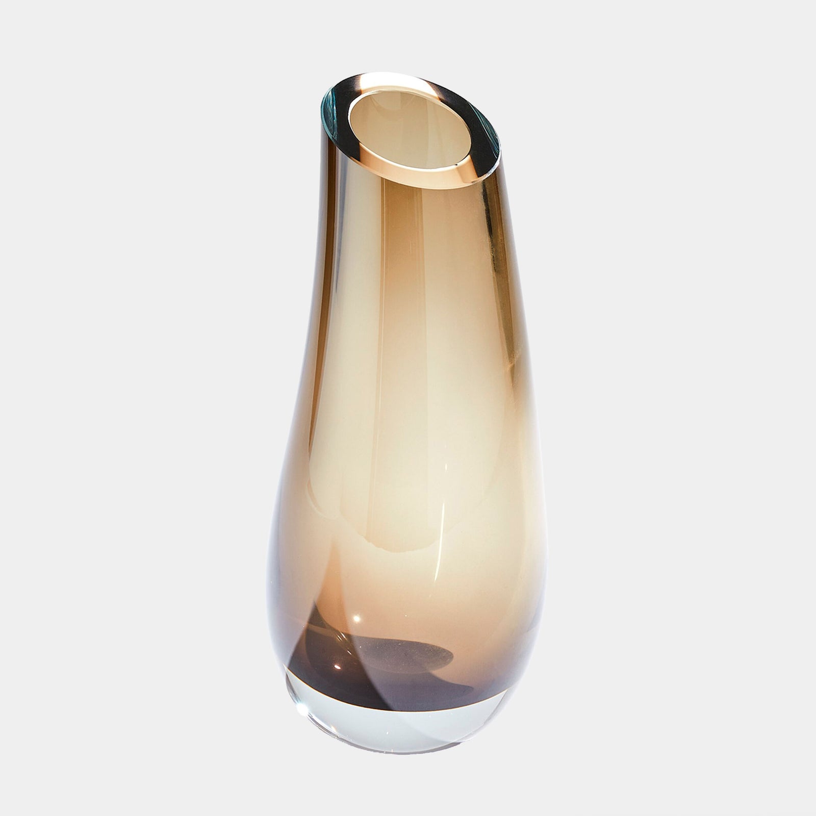 Slant Vase-Smoke-Lg