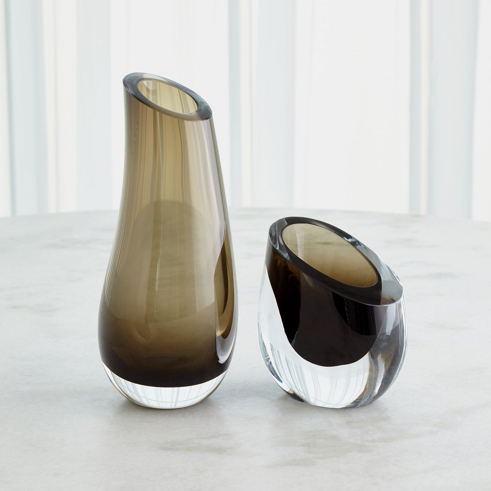 Slant Vase-Smoke-Sm