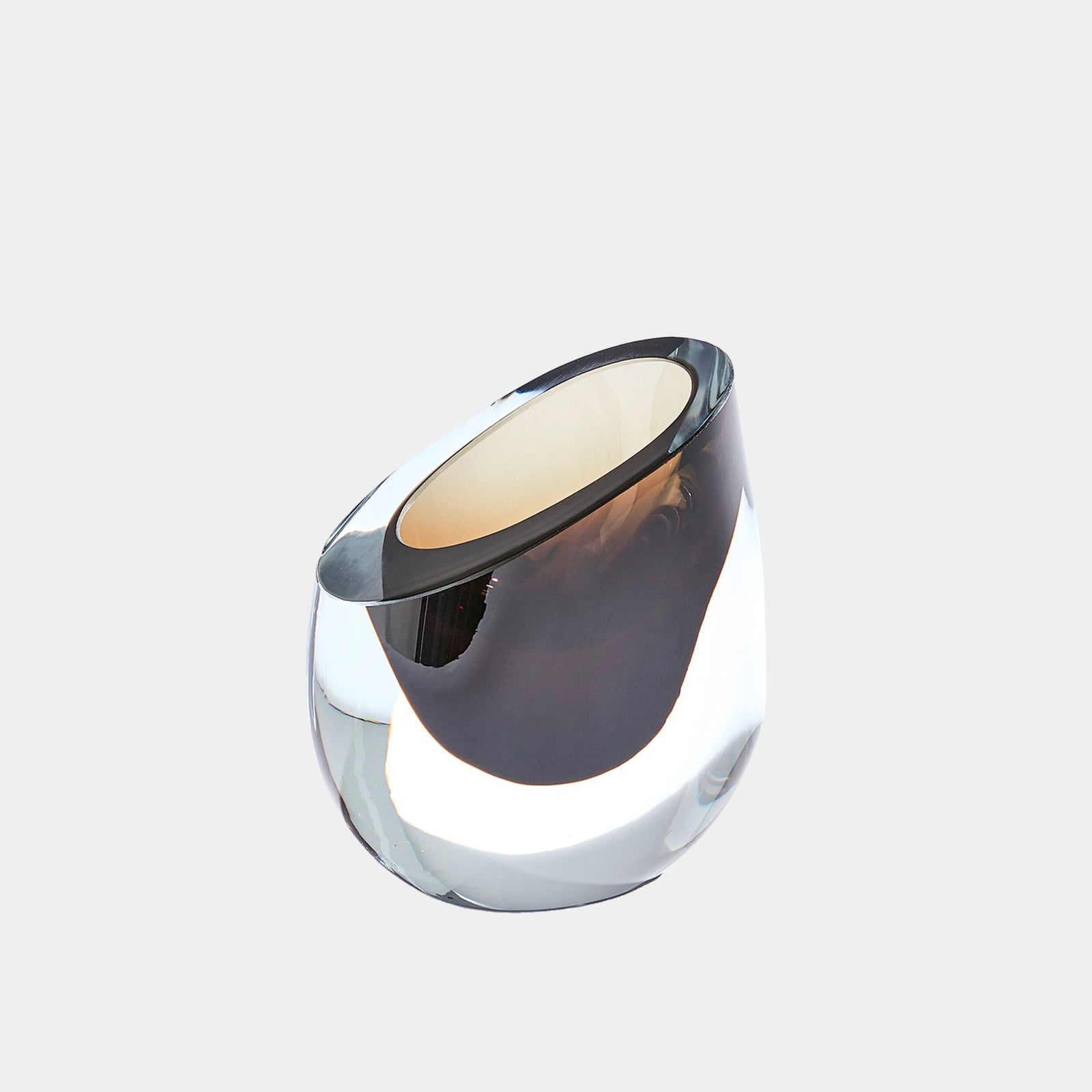 Slant Vase-Smoke-Sm