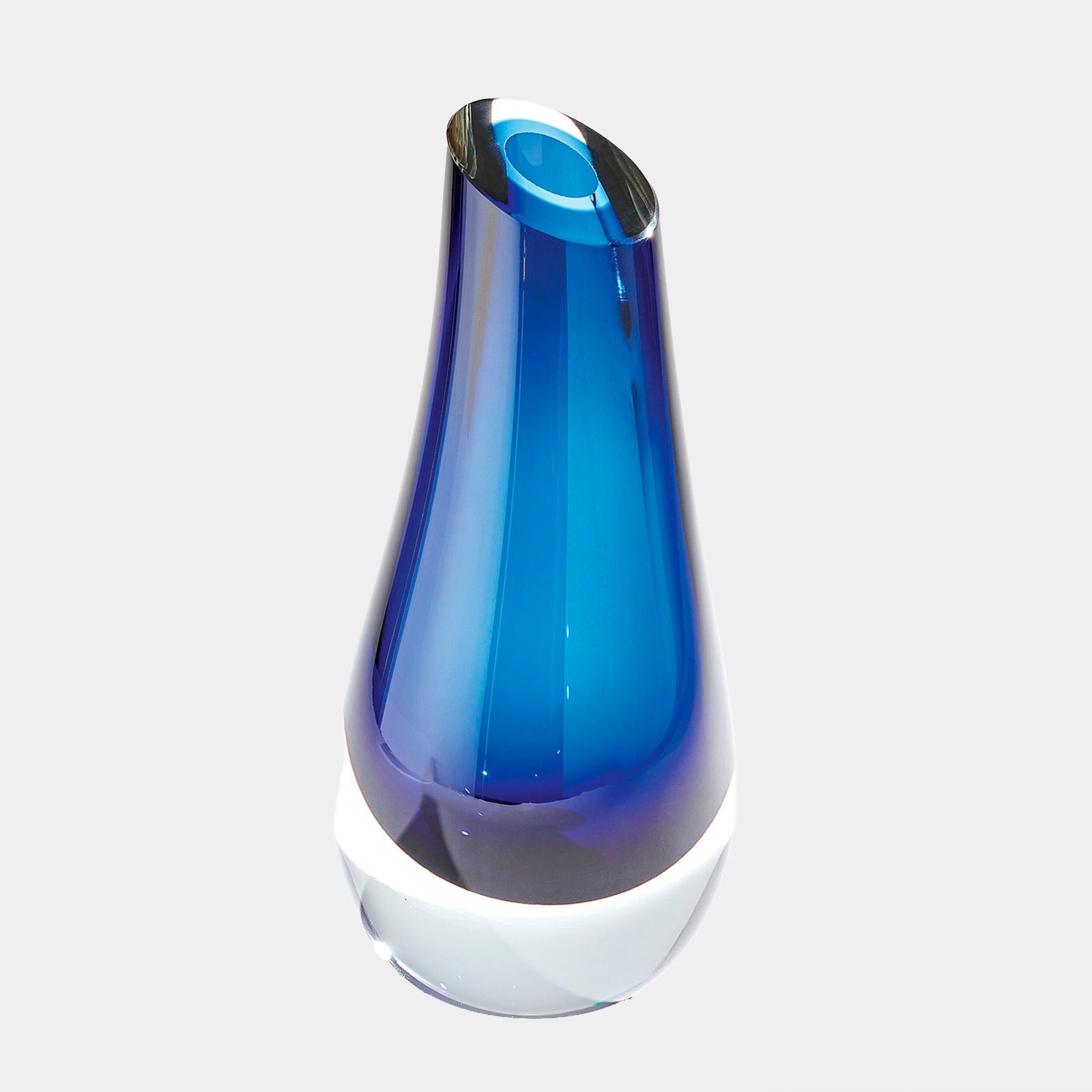 Slant Vase-Blue-Lg