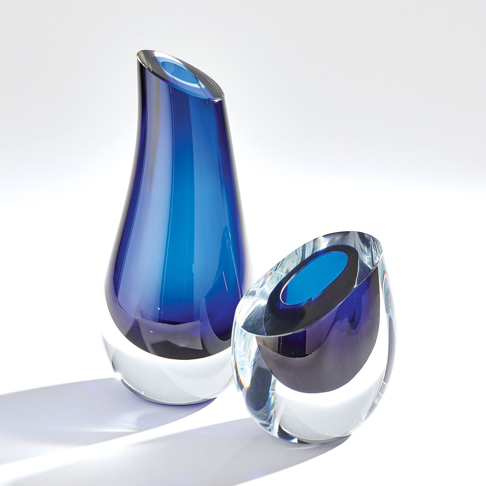 Slant Vase-Blue-Sm