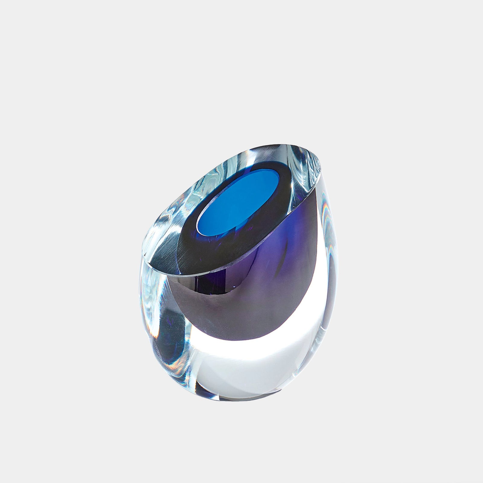 Slant Vase-Blue-Sm