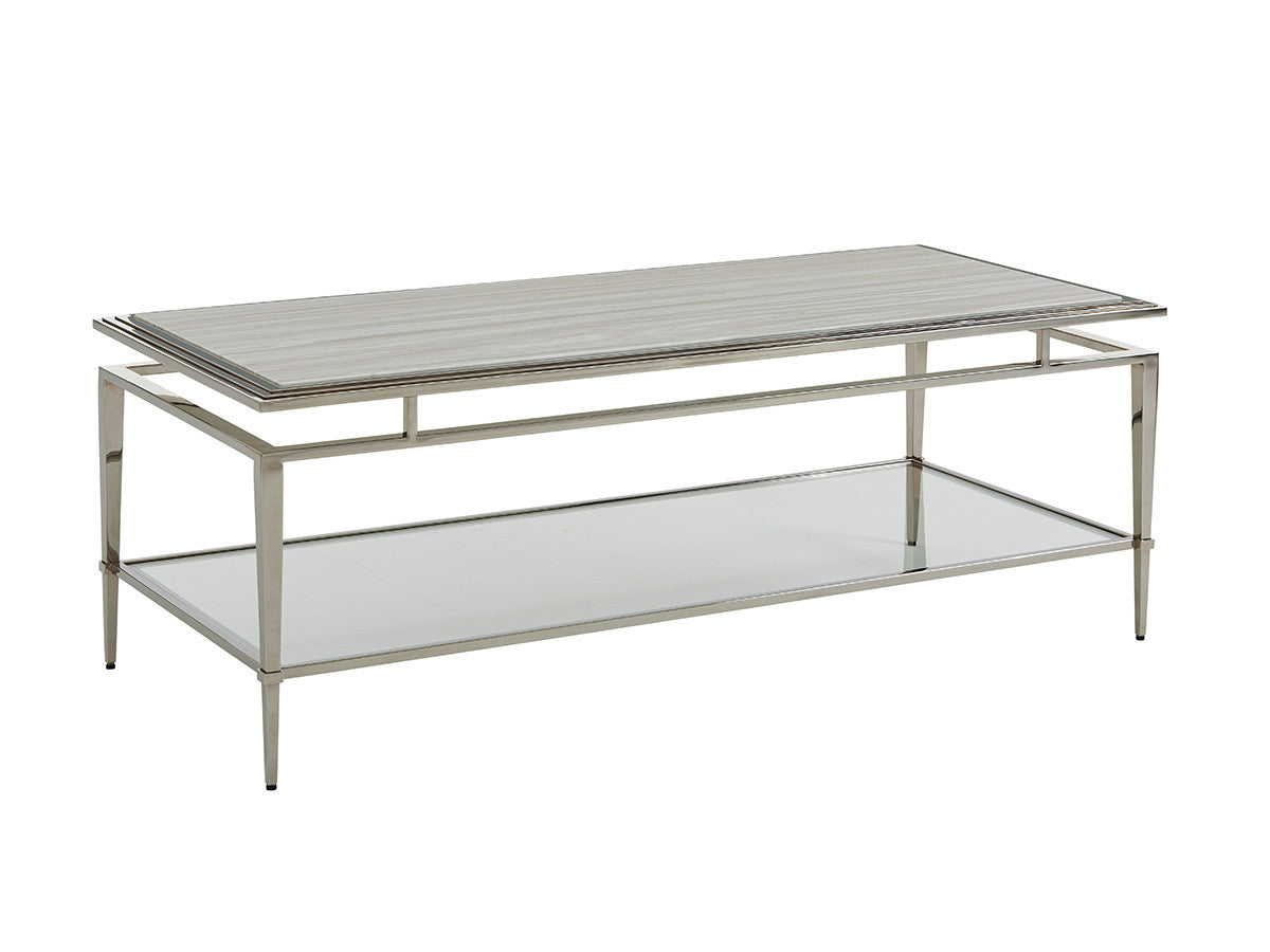 Athene Cocktail Table Base and Tempered Glass Shelf
