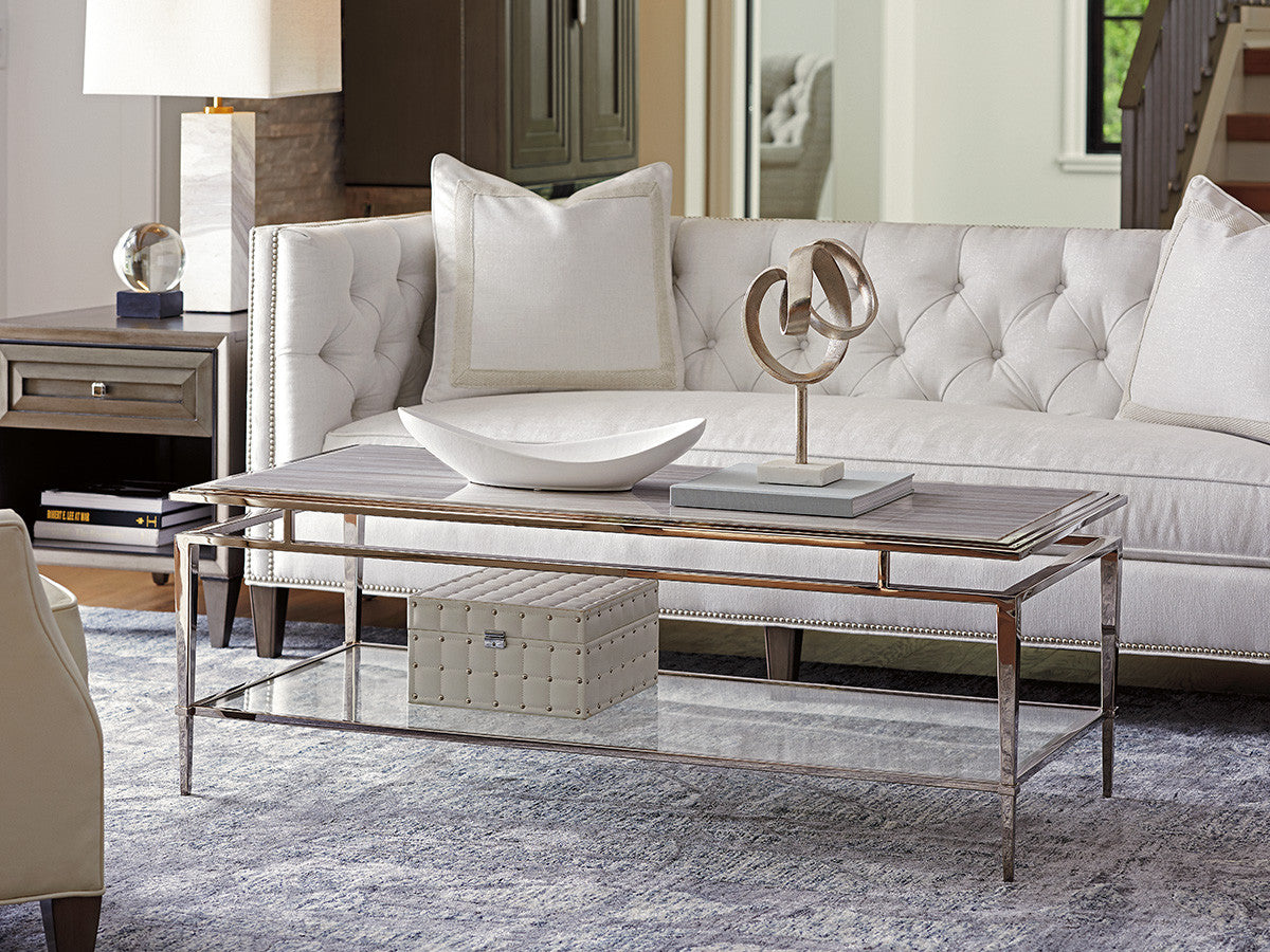 Athene Cocktail Table Base and Tempered Glass Shelf