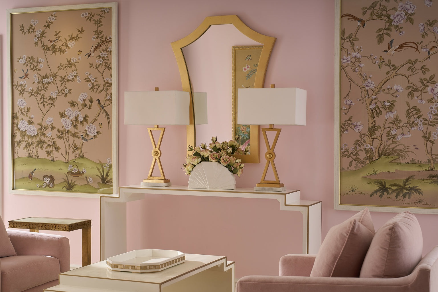 Serafina Mirror - Gold Leaf in 44 / Wood - Chelsea House