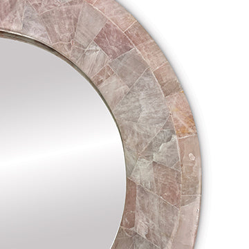 Coralie Pink Quartz Round Mirror