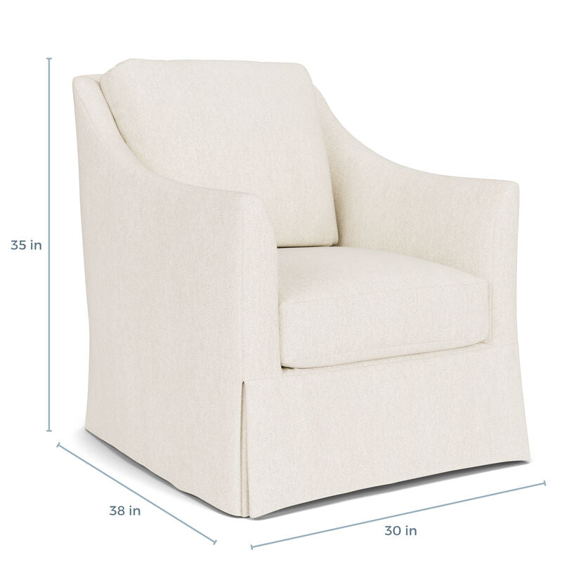 Baldwin Swivel Chair Slipcovered