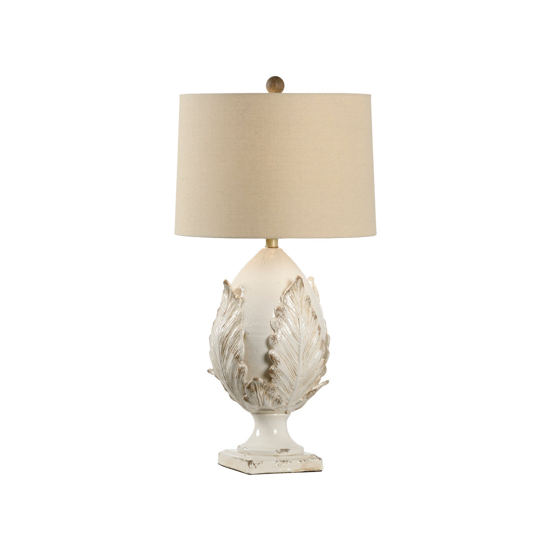 Small Cream Artichoke Lamp in 31 / Ceramic/Porcelain - Chelsea House