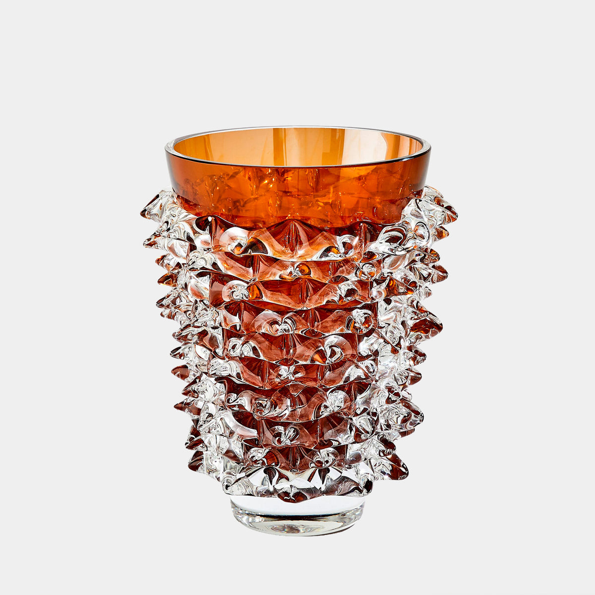 Porcupine Vase-Dark Amber-Tall