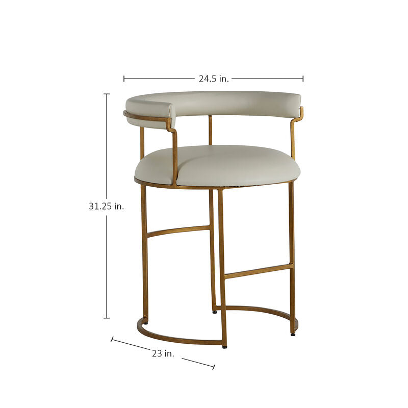 Mack 23.5' Counter Height Stool - White