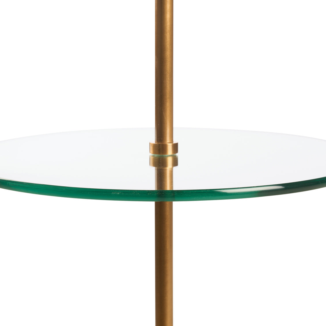 Blythwood Floor Lamp w/ Glass Table - Aged Brass in 63 / Metal - Chelsea House