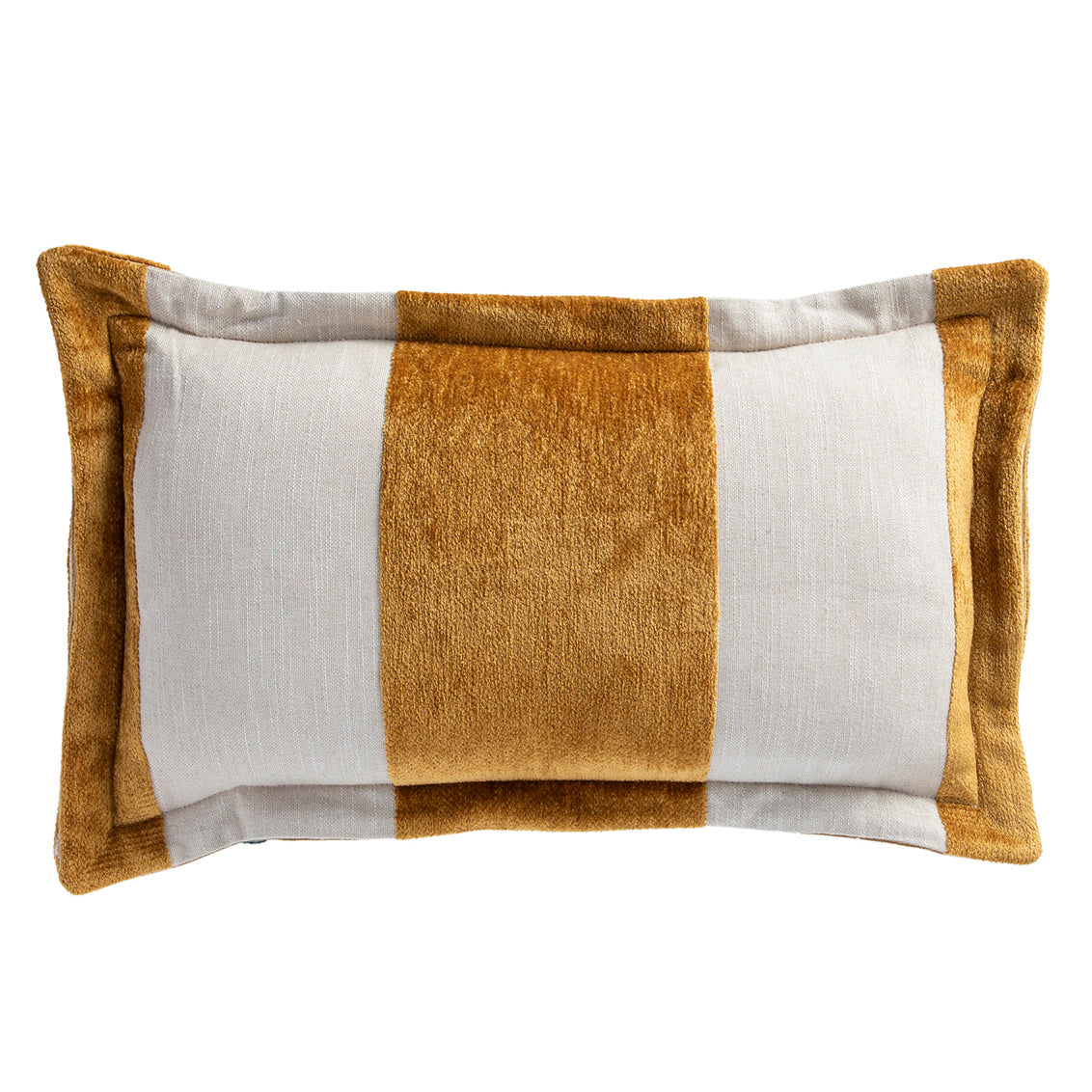 Wide Stripe Chenille Mustard Feather 14x24